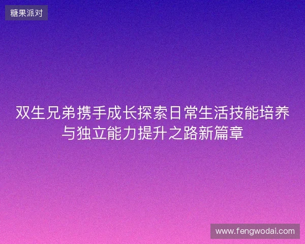 双生兄弟携手成长探索日常生活技能培养与独立能力提升之路新篇章